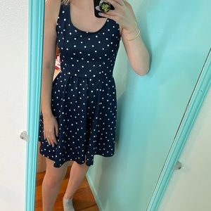 Navy Polka Dot Dress